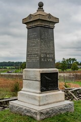 Fototapeta na wymiar Monument to the 12th Regiment, NewJersey Volunteers, Gettysburg National Military Park, Pennsylvania, USA