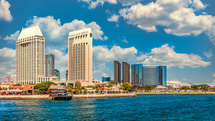 Fototapeta premium The San Diego Skyline and Seaport Village
