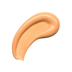 Creamy foundation smeared on white background. Isolated
