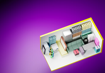Self-storage unit 10x20 feet. 200 sq ft storage box. Warehouse for rent. Storage rooms with...