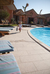 person relaxing in the pool