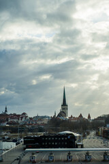 notre dame de city at sunset