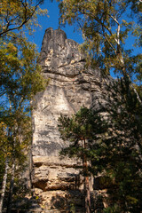 Fototapeta na wymiar Sandstone tower climbing