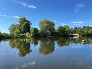 Fototapeta na wymiar Reflection in River Dee, Chester