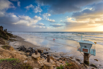 Sunset surf in Encinitas CA