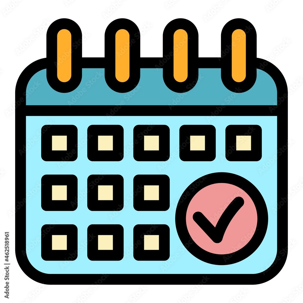 Poster running calendar date icon. outline running calendar date vector icon color flat isolated