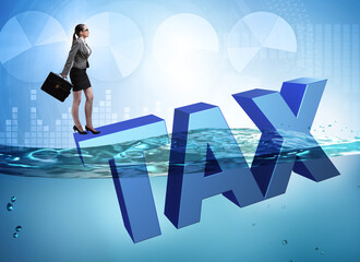 Businesswoman having problems with paying taxes