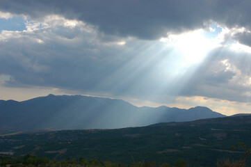 sun rays in the clouds