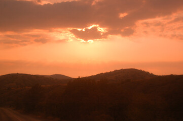 sunset in the mountains