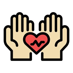 Keep workout heart rate normal icon. Outline keep workout heart rate normal vector icon color flat isolated