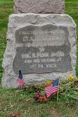 Monument to LT A. H. Cushing, Gettysburg National Military Park, Pennsylvania, USA - obrazy, fototapety, plakaty