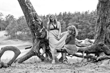 person sitting on a tree