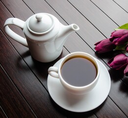 Cup of tea in catering concept