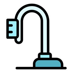 Carpet steam cleaner icon. Outline carpet steam cleaner vector icon color flat isolated