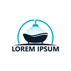 Bath shower logo template design