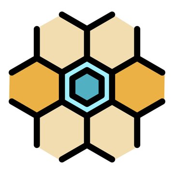 Hormones celule icon. Outline hormones celule vector icon color flat isolated