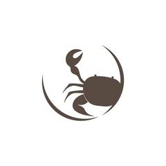 Crab icon logo vector design