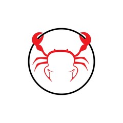 Crab icon logo vector design