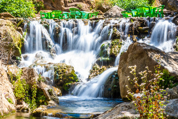 Fototapeta premium Small waterfall of Akchour, Moroccoù