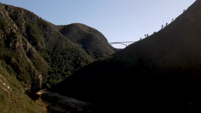Aerial view of Bloukrans River mouth Otter trail hike Garden Route, South Africa.