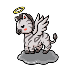 Cute little angel zebra cartoon
