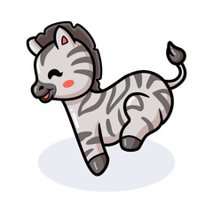 Cute little zebra cartoon jumping