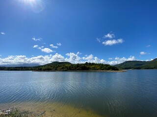 lake and mountains