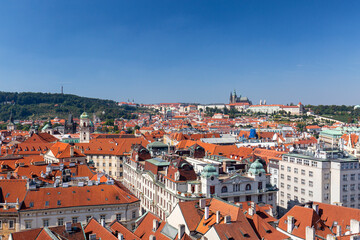 Fototapeta premium View of Praszky Hrad from the old town of Prague.