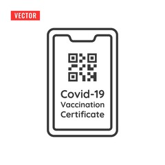Covid-19 Vaccination Certificate Icon Illustration. International Card or Passport as proof that you have been vaccinated against the corona virus