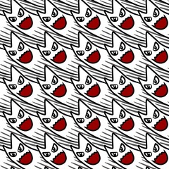 seamless pattern or cute ghost cartoon