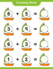 Counting game, count the number of Sailboat and write the result. Educational children game, printable worksheet, vector illustration