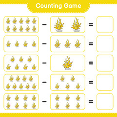 Counting game, count the number of Coral and write the result. Educational children game, printable worksheet, vector illustration