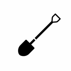 shovel tool for construction and excavation flat vector icon
