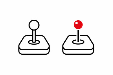 video game arcade joystick gamepad vector icon line art style © Hamz2001