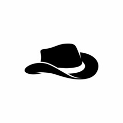 Western Country Cowboy Hat Silhouette Vector Icon - obrazy, fototapety, plakaty