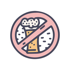 Obraz premium alcohol ban color vector doodle simple icon