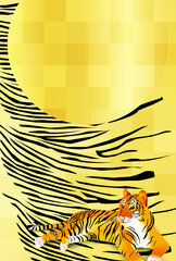 寅　年賀状　虎柄　背景