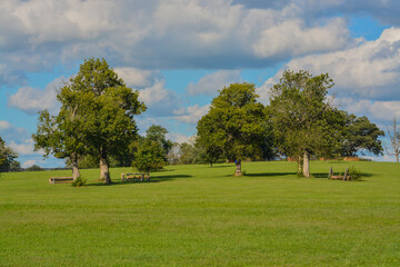 The beautiful pasture of the Kentucky Horse Park in Lexington, Kentucky