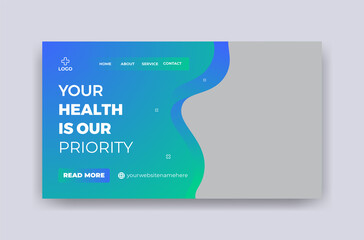 Medical healthcare consultation Landing Page Web Banner Template Design