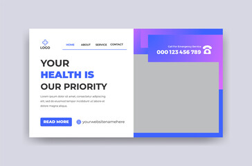 Medical healthcare consultation Landing Page Web Banner Template Design
