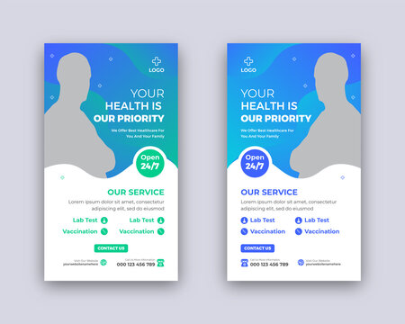 Medical Healthcare Consultation Instagram Story Template Design