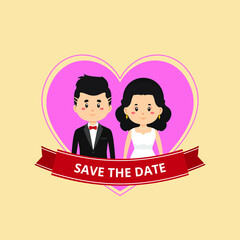 Stock Vector Bride and Groom Illustration