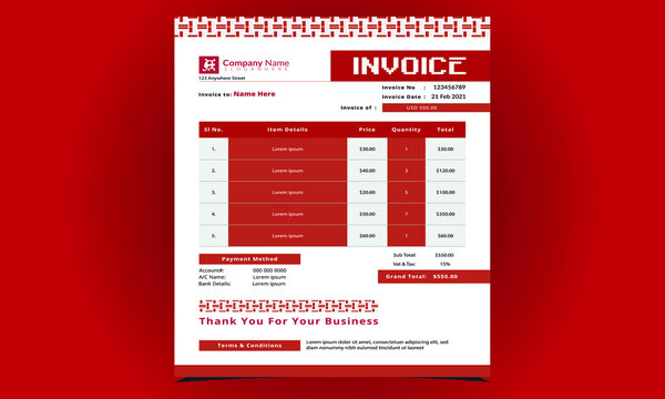 Invoice Design Template with Creative Designs