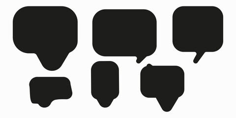 Cartoon comic message sign. Rectangle speech dialogue icon set. Communication concept. Vector illustration. Stock image. EPS 10.