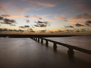 Obraz premium Aerial view of bridge in Sergipe state