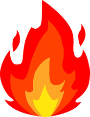 fire emoji vector isolated. natural elements