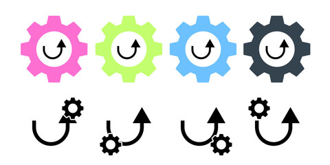 Arrow, up, navigation vector icon in gear set illustration for ui and ux, website or mobile application
