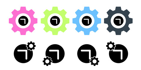 Arrow, increase, navigation, up vector icon in gear set illustration for ui and ux, website or mobile application