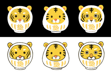 寅の白いだるま　イラストセット