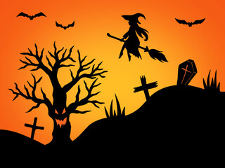 Fototapeta na wymiar Halloween Scary Background. Halloween illustration. Halloween background. Halloween sublimation